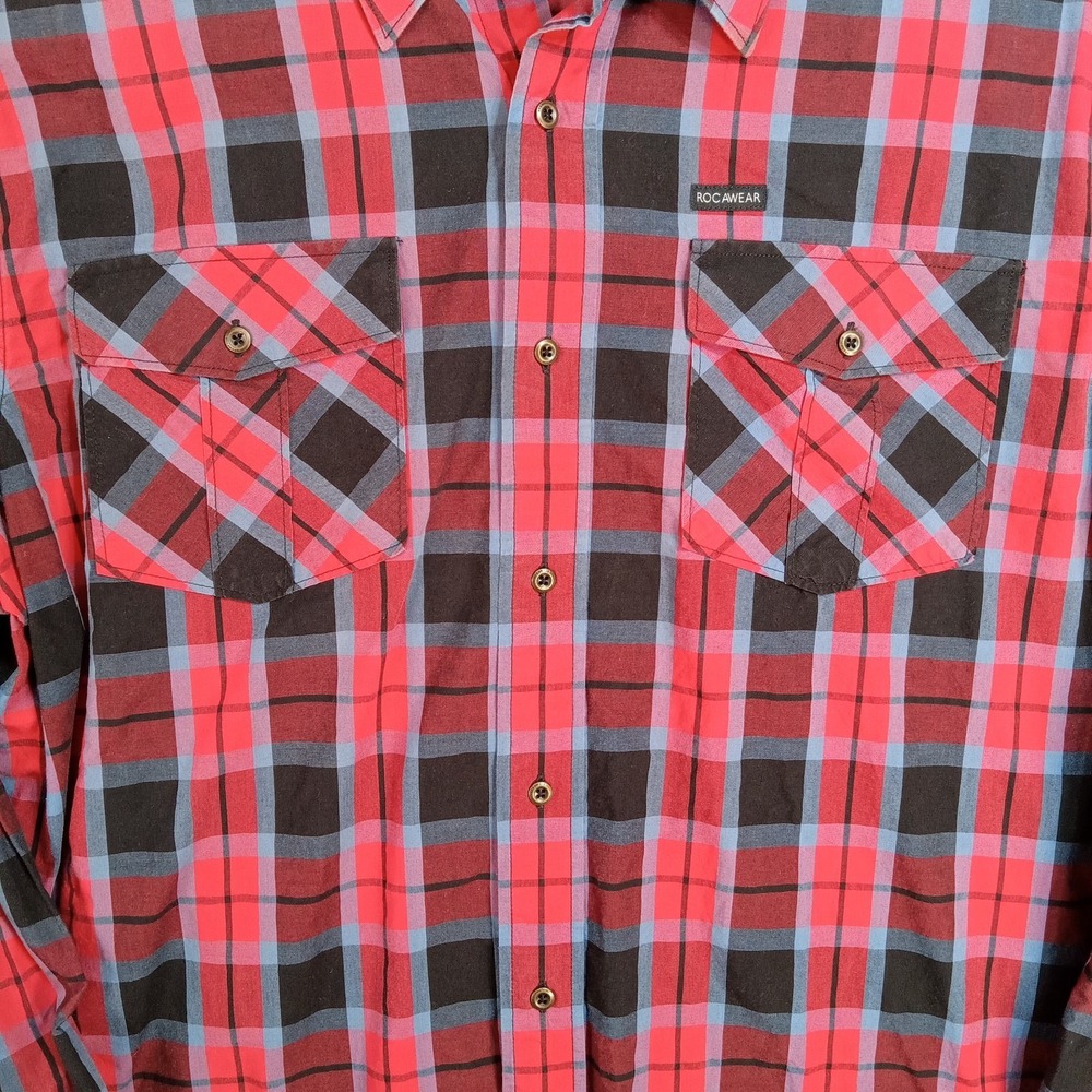 Vintage Rocawear 2XL Plaid Flannel Shirt Rap Jay Z Hip Hop Marcy High Renegades - Picture 3 of 16